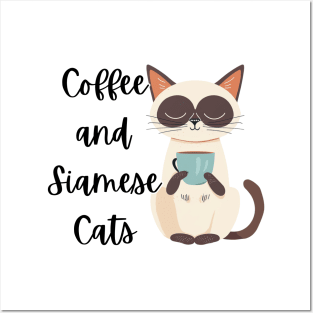 coffee and siamese cats Posters and Art